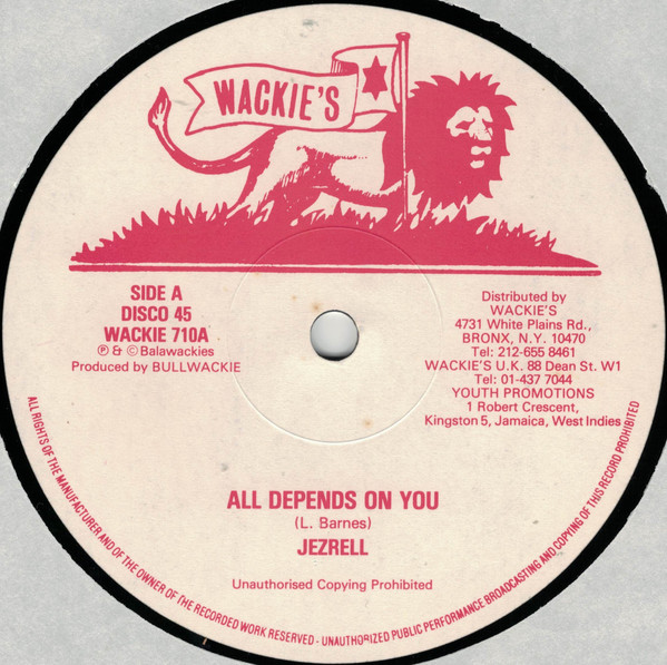 Jezzreel - All Depends On You / I Put My Trust | Wackie's (Wackie 710)