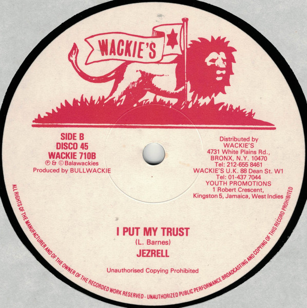 Jezzreel - All Depends On You / I Put My Trust | Wackie's (Wackie 710) - 2