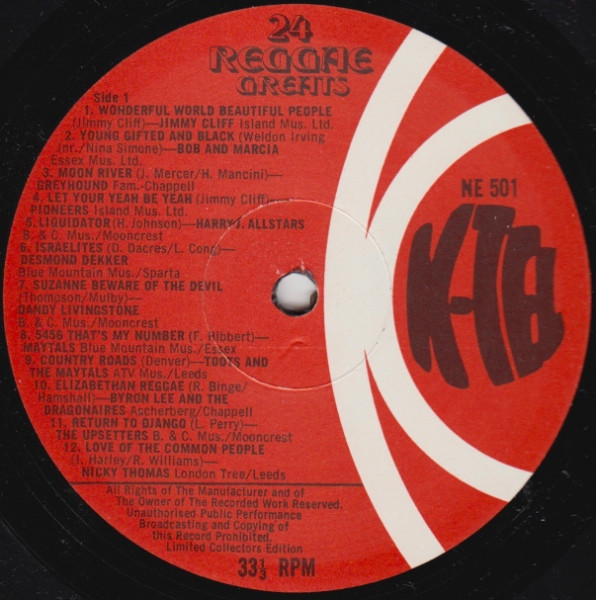 Various - 24 Reggae Greats | K-Tel (NE 501) - 3