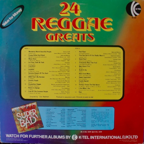 Various - 24 Reggae Greats | K-Tel (NE 501) - 2
