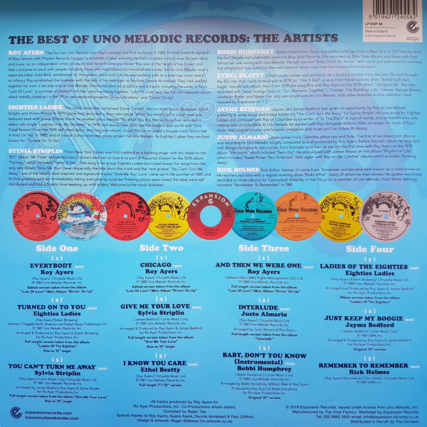 Various - The Best Of Uno Melodic Records | Expansion (LP EXP 58) - 2