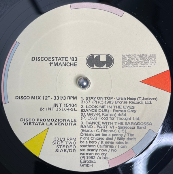 Various - Discoestate '83  (1^ Manche) | CGD (INT 15104)