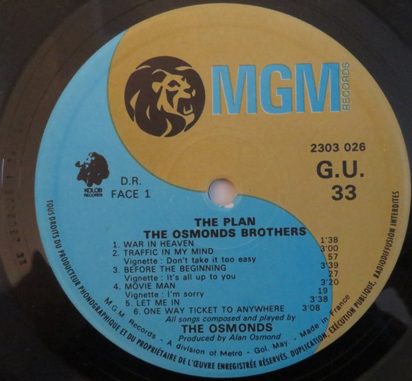 Osmonds - The Plan | MGM Records (2303 026)