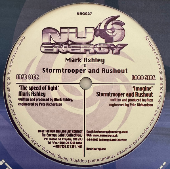 Stormtrooper And Rushout / Mark Ashley - Imagine / The Speed Of Light | Nu Energy (NRG027)