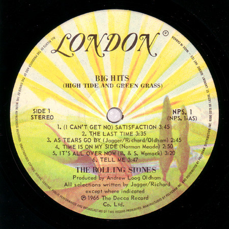 The Rolling Stones - Big Hits (High Tide And Green Grass) | London Records (NPS-1) - 2
