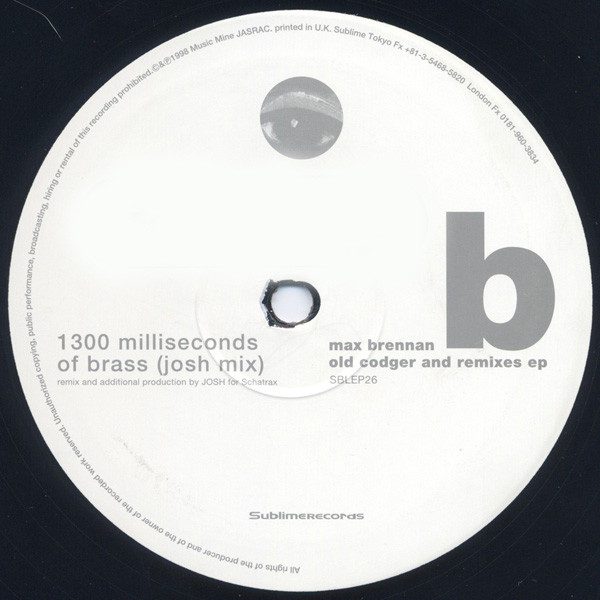 Max Brennan - Old Codger And Remixes EP | Sublime Records (SBLEP26) - 3