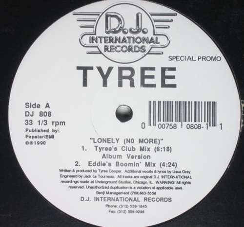Tyree Cooper / Mix Masters Featuring Andrea Salazar - Lonely No More / How Low Can U Touch Me | D.J. International Records (DJ 808) Tyree Cooper / Mix Masters Featuring Andrea Salazar - Lonely No More / How Low Can U Touch Me | D.J. International Records (DJ 808)