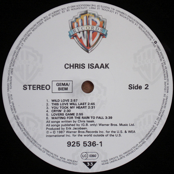 Chris Isaak - Chris Isaak | Warner Bros. Records (925 536-1) - 4