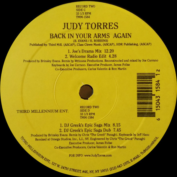Judy Torres - Back In Your Arms Again | Third Millennium (TMM-1584) - main