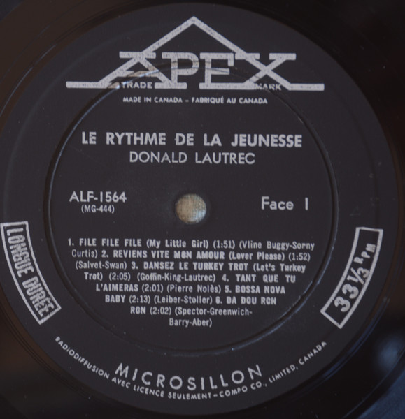 Donald Lautrec - Le Rythme De La Jeunesse (Mono) [Vinyl] | Apex Francais (ALF-1564) - 3