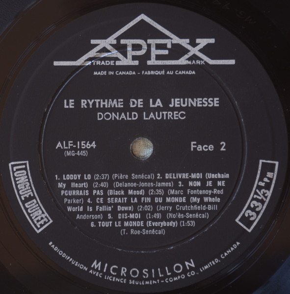 Donald Lautrec - Le Rythme De La Jeunesse (Mono) [Vinyl] | Apex Francais (ALF-1564) - 4