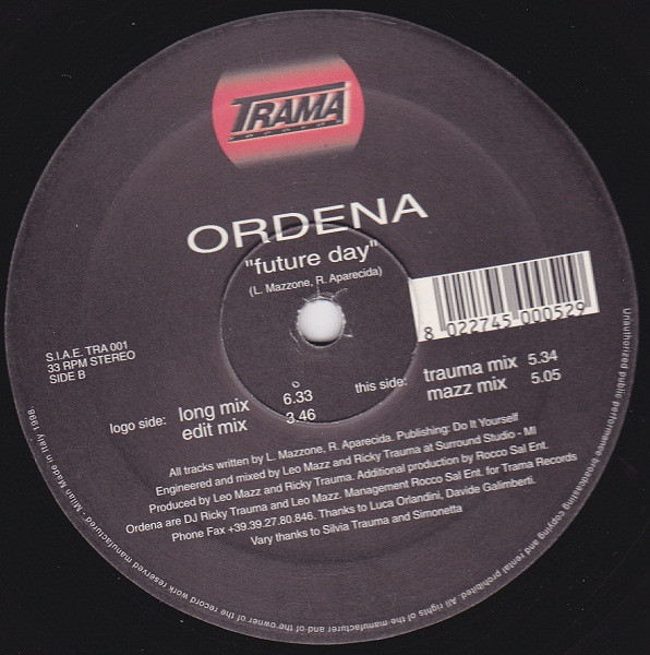 Ordena - Future Day | Trama Records (TRA 001) Ordena - Future Day | Trama Records (TRA 001)
