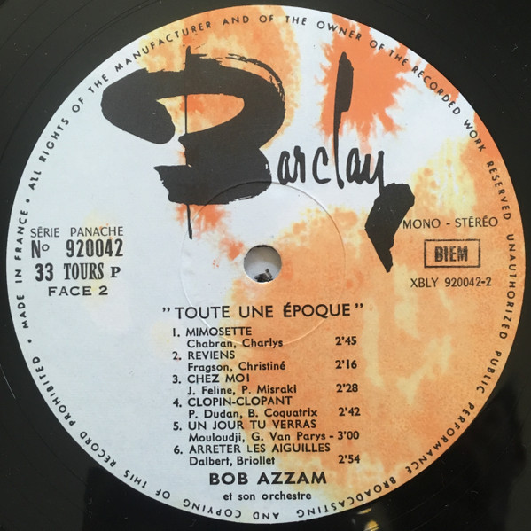 Bob Azzam Et Son Orchestre - Toute Une Epoque | Barclay (920042) - 4
