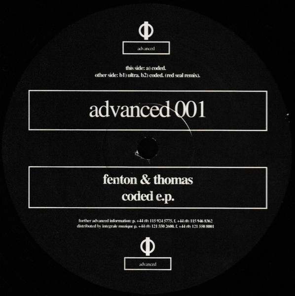 Ade Fenton & Tony Thomas - Coded EP | Advanced (ADV 001) - main