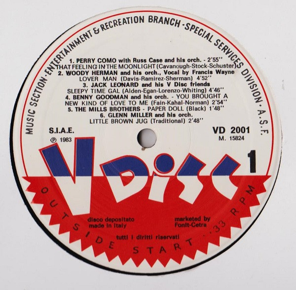 Various - I Grandi Successi Americani Dei Tempi Di Venti Di Guerra  | V Disc (VD 2001)