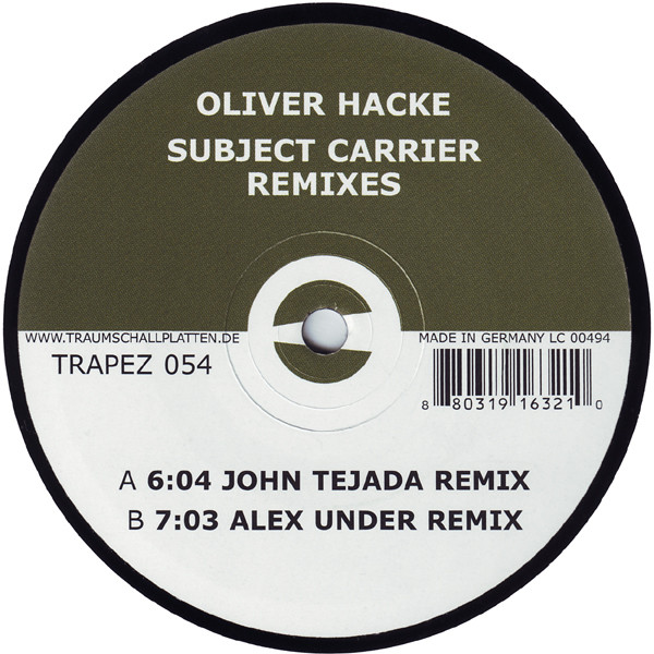 Oliver Hacke - Subject Carrier (Remixes) | Trapez (TRAPEZ 054)