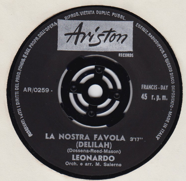 Leonardo - La Nostra Favola = Delilah | Ariston Records (AR/0259) - 3 Leonardo - La Nostra Favola = Delilah | Ariston Records (AR/0259) - 3