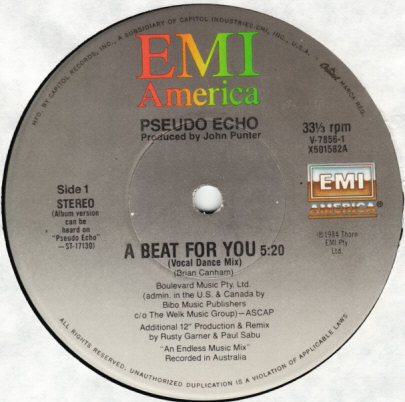 Pseudo Echo - A Beat For You | EMI America (V-7856) Pseudo Echo - A Beat For You | EMI America (V-7856)