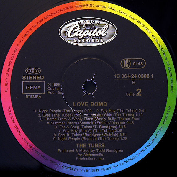 The Tubes - Love Bomb | Capitol Records (1C 064 24 0306 1) - 3
