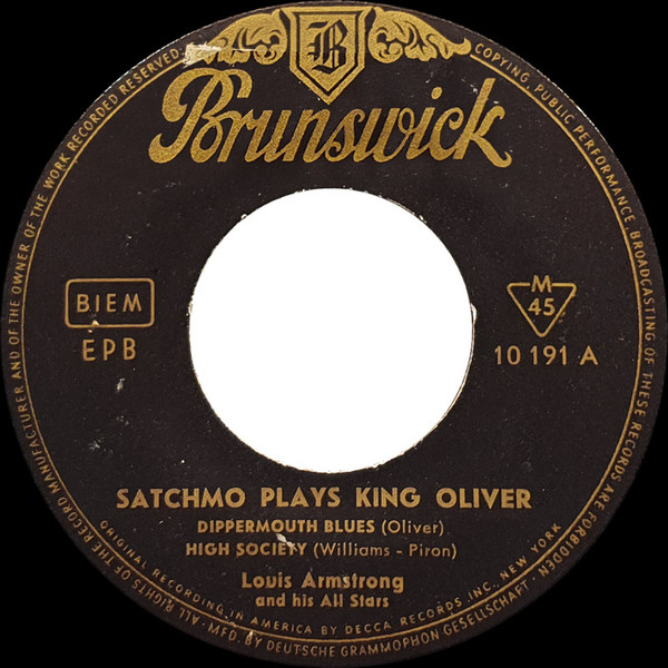 Louis Armstrong And His All-Stars - Satchmo Plays King Oliver | Brunswick (10 191 EPB) - 3