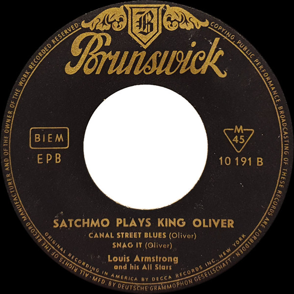 Louis Armstrong And His All-Stars - Satchmo Plays King Oliver | Brunswick (10 191 EPB) - 4