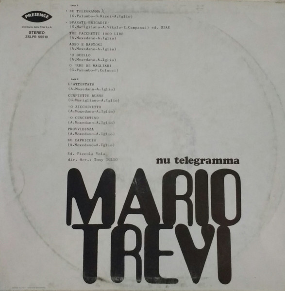 Mario Trevi - Nu Telegramma | Presence Record (ZSLPR 55910) - 2