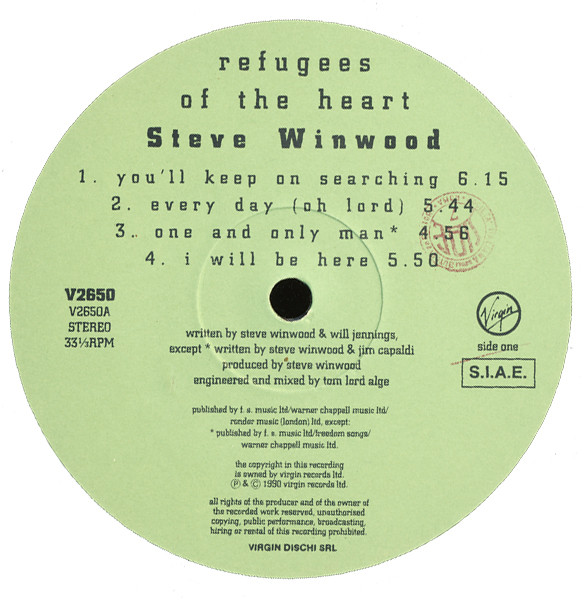 Steve Winwood - Refugees Of The Heart | Virgin (V 2650) - 5