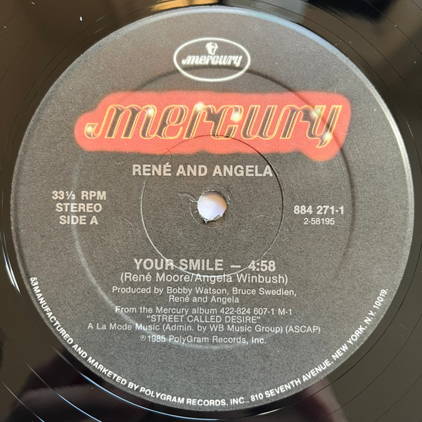 René And Angela - Your Smile | Mercury (884 271-1) René And Angela - Your Smile | Mercury (884 271-1)