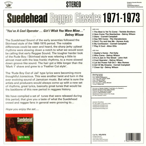 Various - Suedehead Reggae Classics (1971-1973 14 Jamaican Hits) | Kingston Sounds (KSLP076) - 2 Various - Suedehead Reggae Classics (1971-1973 14 Jamaican Hits) | Kingston Sounds (KSLP076) - 2