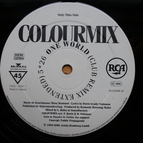 Colourmix - One World | RCA (74321 18281 1)
