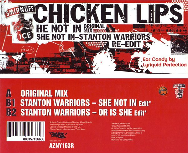 Chicken Lips - He Not In | Azuli Records (AZNY163R) - 3