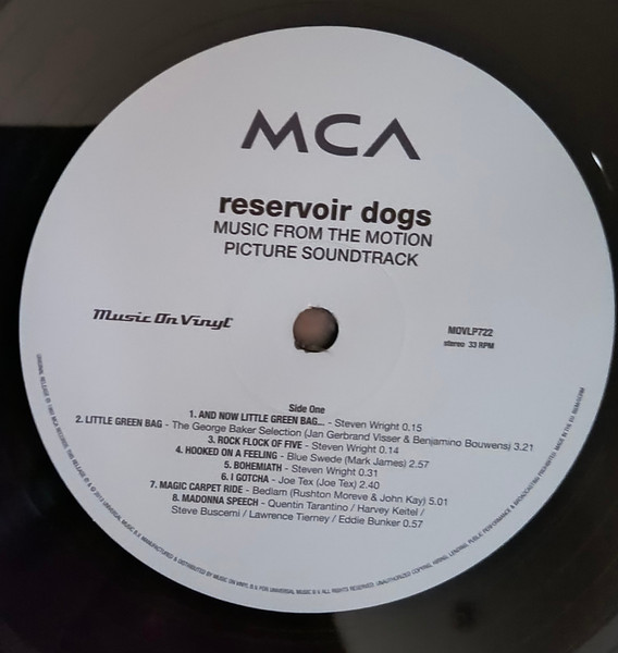 Various - Reservoir Dogs (Music From The Original Motion Picture Soundtrack) | Music On Vinyl (MOVLP722) - 3 Various - Reservoir Dogs (Music From The Original Motion Picture Soundtrack) | Music On Vinyl (MOVLP722) - 3