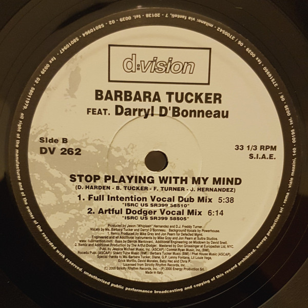 Barbara Tucker - Stop Playing With My Mind | D:vision Records (DV 262) - main