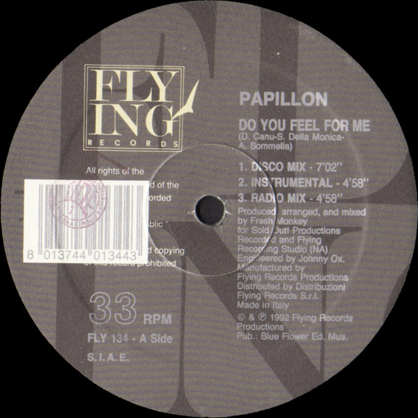 Papillon - Do You Feel For Me | Flying Records (FLY 134) - 3
