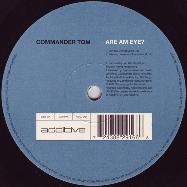 Commander Tom - Are Am Eye? | Additive (12AD 001) - 2 Commander Tom - Are Am Eye? | Additive (12AD 001) - 2