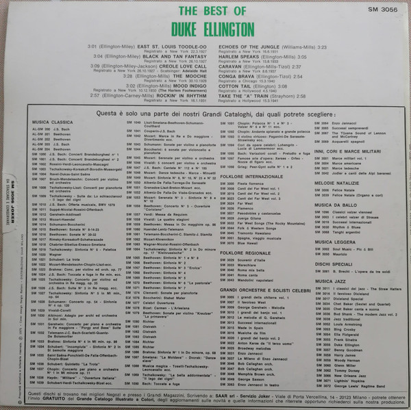Duke Ellington - The Best Of Duke Ellington (Registrazione Originale 1927 - 1941) | Joker (SM 3056) - 2