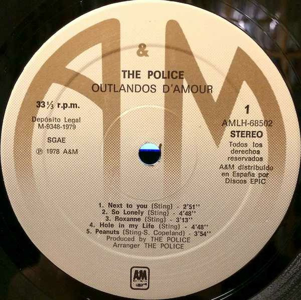 The Police - Outlandos D'Amour | A&M Records (AMLH 68502) - 3 The Police - Outlandos D'Amour | A&M Records (AMLH 68502) - 3