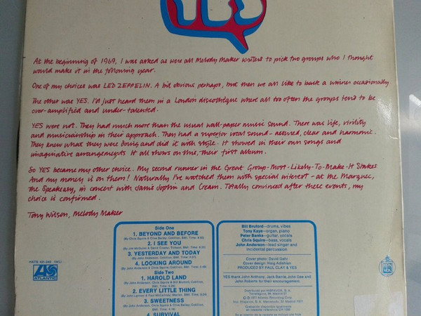 Yes - Yes | Atlantic (HATS 421-242) - 2