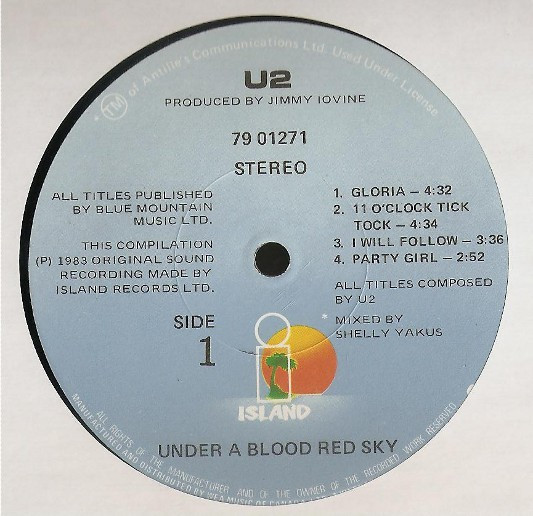 U2 - Live "Under A Blood Red Sky" | Island Records (79 01271) - 3