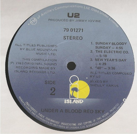 U2 - Live "Under A Blood Red Sky" | Island Records (79 01271) - 4
