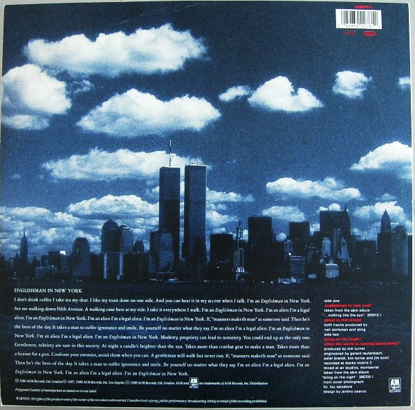 Sting - Englishman In New York | A&M Records (392 276-1) - 2