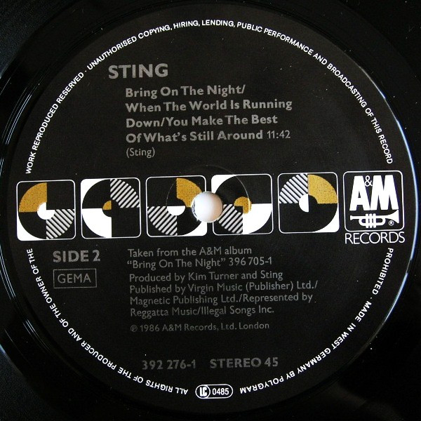 Sting - Englishman In New York | A&M Records (392 276-1) - 4