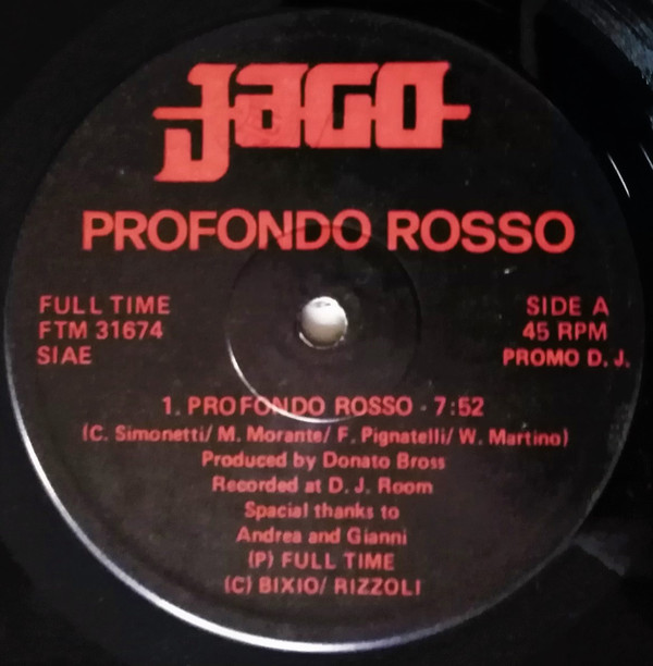 Jago - Profondo Rosso | Full Time Records (FTM 31674) - main Jago - Profondo Rosso | Full Time Records (FTM 31674) - main