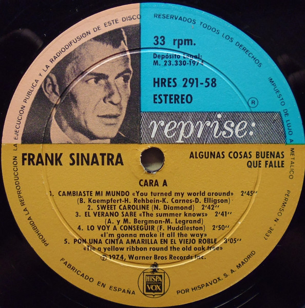 Frank Sinatra - Algunas Cosas Buenas Que Falle | Reprise Records (HRES 291-58) - 3 Frank Sinatra - Algunas Cosas Buenas Que Falle | Reprise Records (HRES 291-58) - 3
