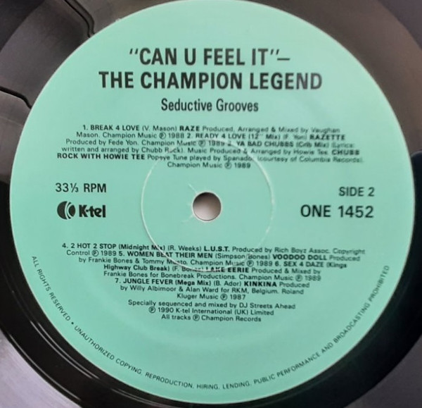 Various - Can U Feel It? - The Champion Legend | K-Tel (ONE 1452) - 4 Various - Can U Feel It? - The Champion Legend | K-Tel (ONE 1452) - 4