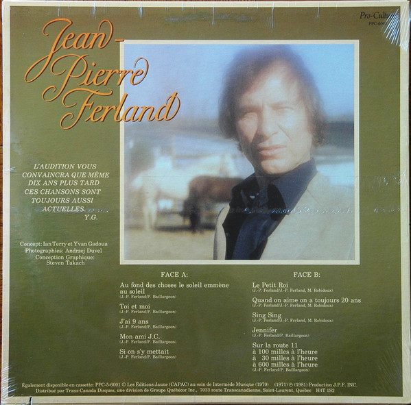 Jean-Pierre Ferland - Dix Ans Trop Tôt | Pro-Culture (PPC-6001) - 2 Jean-Pierre Ferland - Dix Ans Trop Tôt | Pro-Culture (PPC-6001) - 2