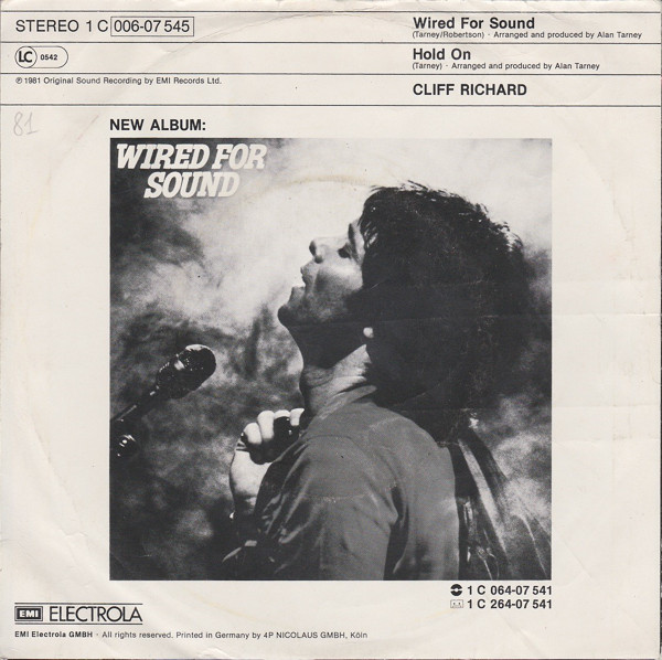 Cliff Richard - Wired For Sound | EMI (1C 006-07 545) - 2 Cliff Richard - Wired For Sound | EMI (1C 006-07 545) - 2