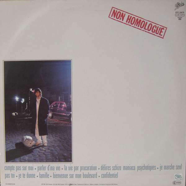 Jean-Jacques Goldman - Non Homologué | Epic (EPC 26678) - 3