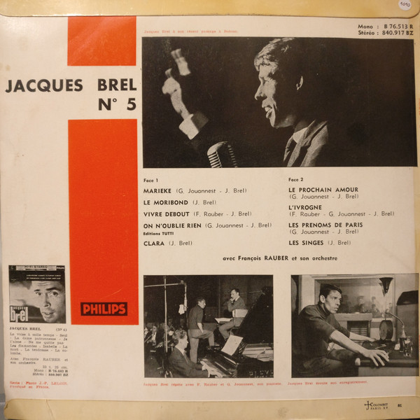 Jacques Brel - N° 5 | Philips (B 76.513 R) - 2