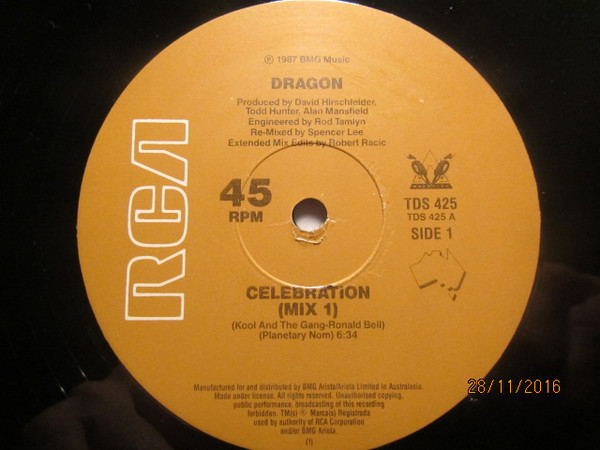 Dragon - Celebration | RCA (TDS 425)